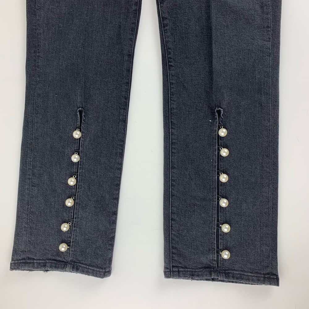 Paige Womens 30 Black Jeans Pearl Hem Julia Ankle? - Picture 6 of 8